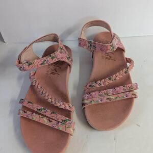 Girls pink floral with braided